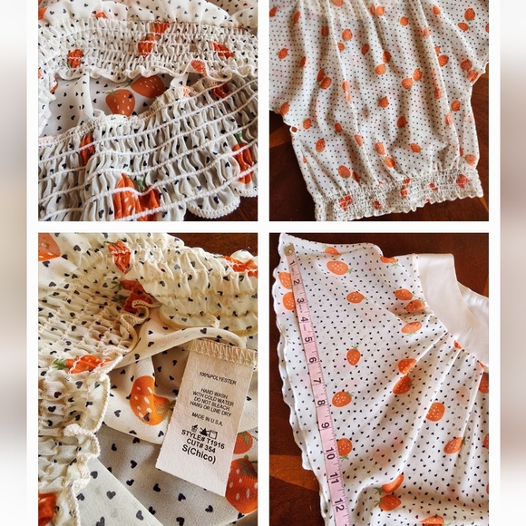 2 pc For Joseph Suede Jacket & XX3 Sheer Strawberry Top BUNDLE 2 PIECE both sz S - Picture 14 of 17